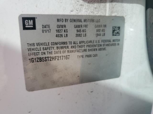 1G1ZB5ST2HF217167 - 2017 CHEVROLET MALIBU LS Ақ фото 13