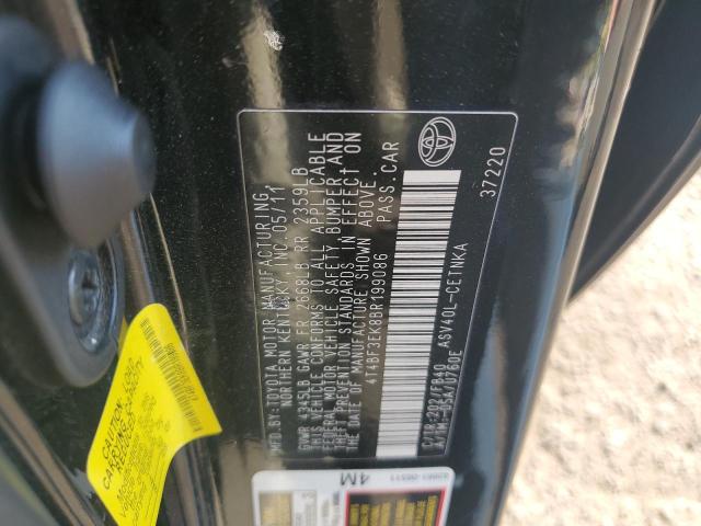 4T4BF3EK8BR199086 - 2011 TOYOTA CAMRY BASE BLACK photo 12