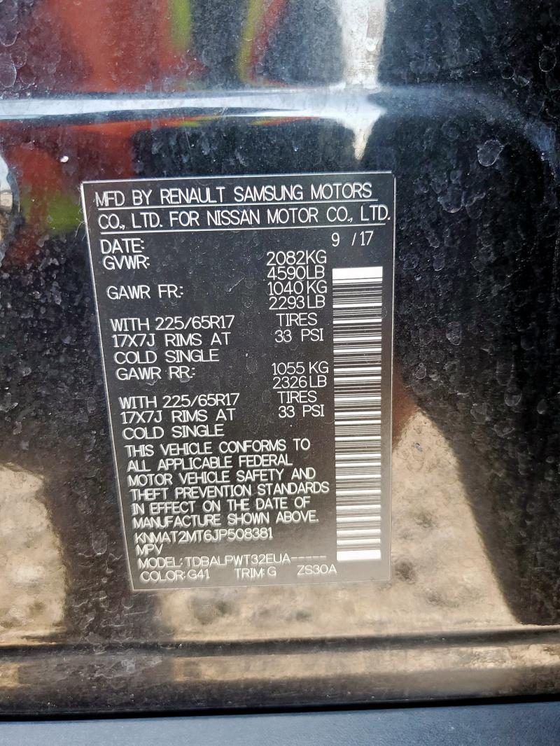 KNMAT2MT6JP508381 - 2018 NISSAN ROGUE S 黑色 照片 14