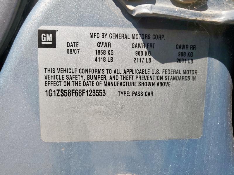 1G1ZS58F68F123553 - 2008 CHEVROLET MALIBU LS Blau Foto 12