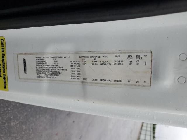 1FUGGEDV6JLHB4011 - 2018 FREIGHTLINER CASCADIA 1 أبيض صورة 10