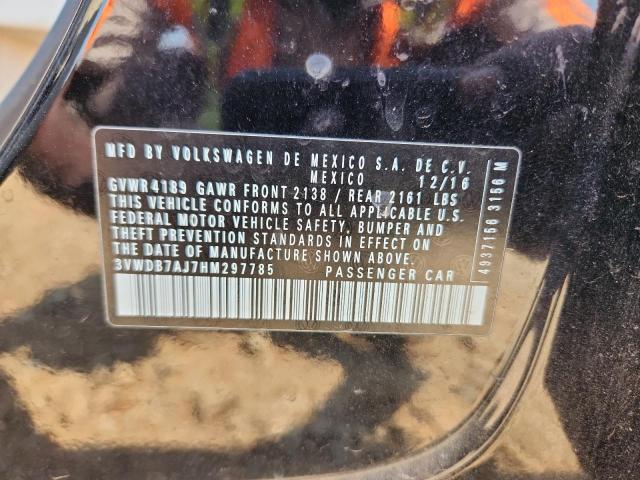 3VWDB7AJ7HM297785 - 2017 VOLKSWAGEN JETTA SE შავი ფოტო 12