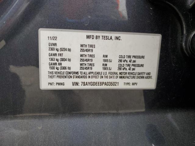 7SAYGDEE8PA035021 - 2023 TESLA MODEL Y Boz foto 13