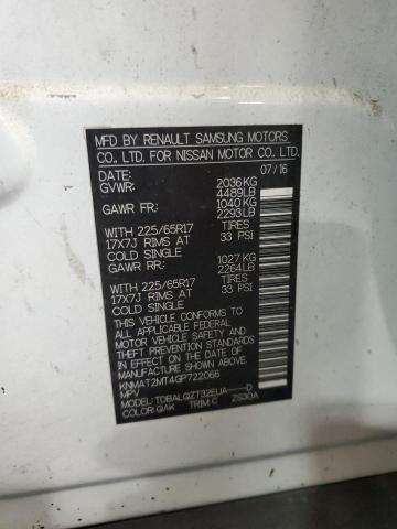 KNMAT2MT4GP722066 - 2016 NISSAN ROGUE S 白色 照片 13