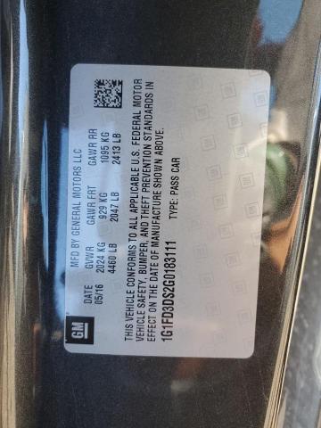 1G1FD3DS2G0183111 - 2016 CHEVROLET CAMARO LT GRAY photo 13