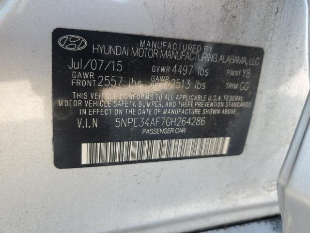 5NPE34AF7GH264286 - 2016 HYUNDAI SONATA SPORT 银色 照片 12