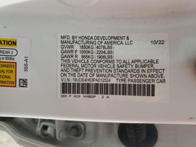 19UDE4H63PA012524 - 2023 ACURA INTEGRA A-SPEC TECH WHITE photo 12