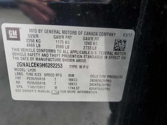 2GNALCEK9H6282253 - 2017 CHEVROLET EQUINOX LT 黑色 照片 14