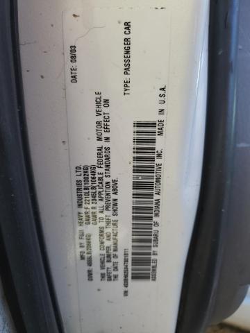 4S3BH625347301811 - 2004 SUBARU LEGACY L SPECIAL WHITE photo 13