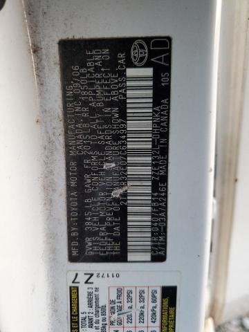 2T1KR32E07C634997 - 2007 TOYOTA COROLLA MA XR WHITE photo 12