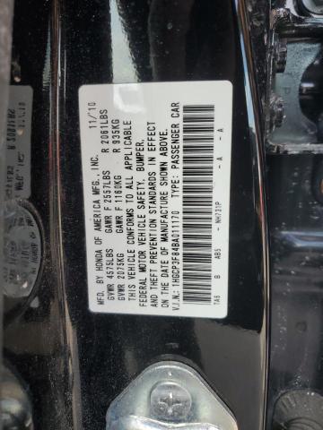 1HGCP3F84BA011170 - 2011 HONDA ACCORD EXL 黑色 照片 12