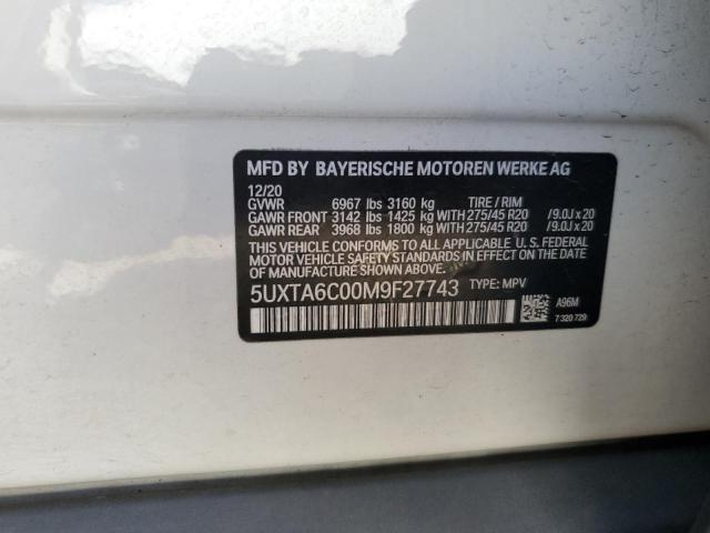 5UXTA6C00M9F27743 - 2021 BMW X5 XDRIVE45E WHITE photo 12