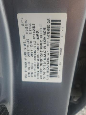 1HGCR2F87HA071747 - 2017 HONDA ACCORD EXL 银色 照片 12