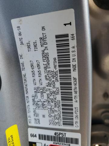 5TFCZ5AN3JX156522 - 2018 TOYOTA TACOMA DOUBLE CAB 银色 照片 12