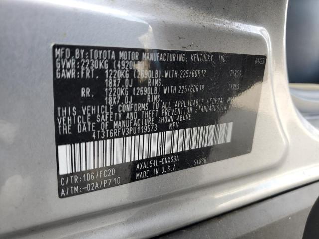 4T3T6RFV3PU119573 - 2023 TOYOTA RAV4 SE SILVER photo 13