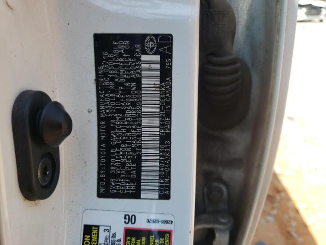 2T1BURHE3GC699500 - 2016 TOYOTA COROLLA L 白色 照片 12