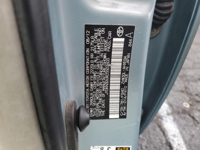 JTDKN3DUXC5507603 - 2012 TOYOTA PRIUS 青色 照片 12