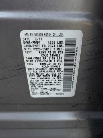 JN8AS5MV9BW673990 - 2011 NISSAN ROGUE S 灰色 照片 13