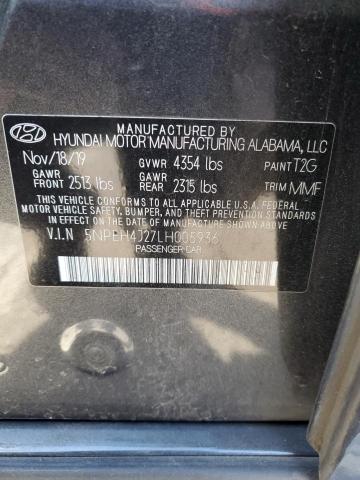 5NPEH4J27LH005936 - 2020 HYUNDAI SONATA LIMITED CHARCOAL photo 12