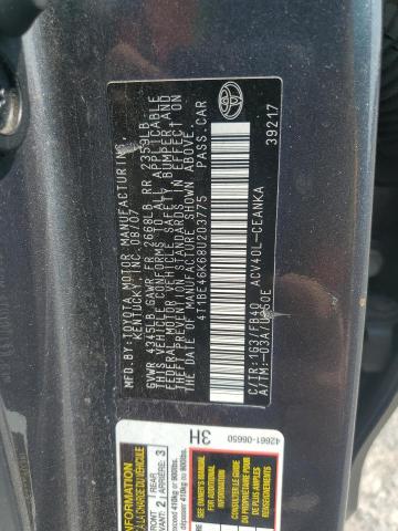 4T1BE46K68U203775 - 2008 TOYOTA CAMRY CE ნაცრისფერი ფოტო 12