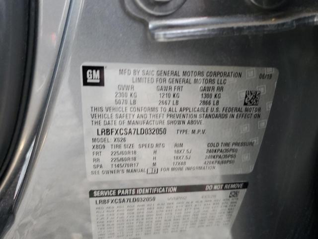 LRBFXCSA7LD032050 - 2020 BUICK ENVISION ESSENCE Մոխրագույն լուսանկար 13