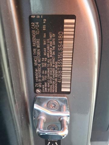 4USBT33515LS54180 - 2005 BMW Z4 2.5 Srebrny zdjęcie 12