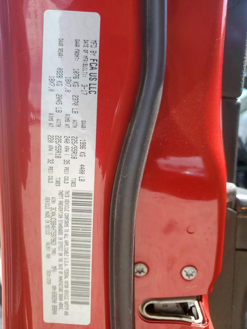 3C4NJCBB4HT597963 - 2017 JEEP COMPASS LATITUDE წითელი ფოტო 13