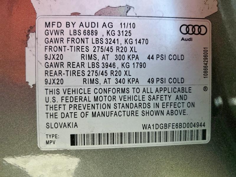 WA1DGBFE6BD004944 - 2011 AUDI Q7 PRESTIGE GRAY photo 13