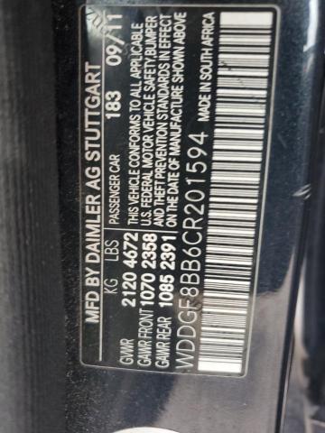 WDDGF8BB6CR201594 - 2012 MERCEDES-BENZ C 300 4MATIC GRAY photo 12