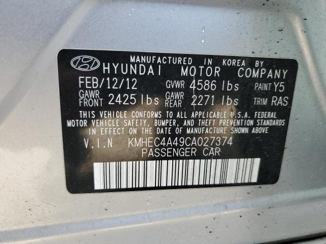 KMHEC4A49CA027374 - 2012 HYUNDAI SONATA HYBRID SILVER photo 12