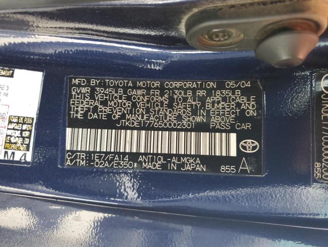 JTKDE177650002301 - 2005 TOYOTA SCION TC BLUE photo 12