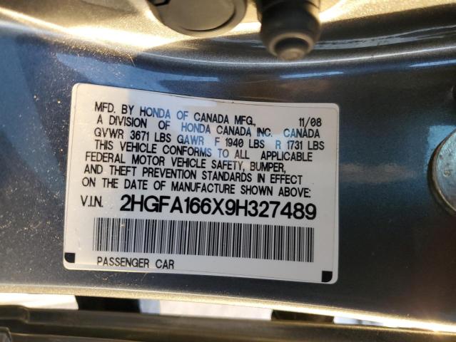 2HGFA166X9H327489 - 2009 HONDA CIVIC LX-S 银色 照片 13