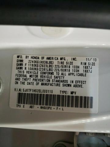 5J6TF1H52EL000115 - 2014 HONDA CROSSTOUR EXL თეთრი ფოტო 13