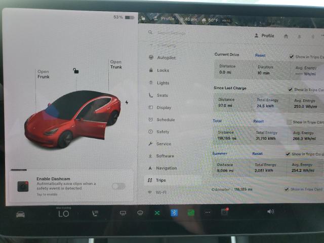 5YJ3E1EA8JF046152 - 2018 TESLA MODEL 3 Qırmızı foto 9
