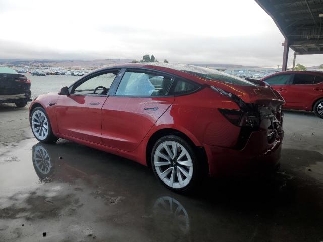 5YJ3E1EA9NF303955 - 2022 TESLA MODEL 3 წითელი ფოტო 2