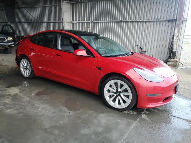 5YJ3E1EA9NF303955 - 2022 TESLA MODEL 3 წითელი ფოტო 4