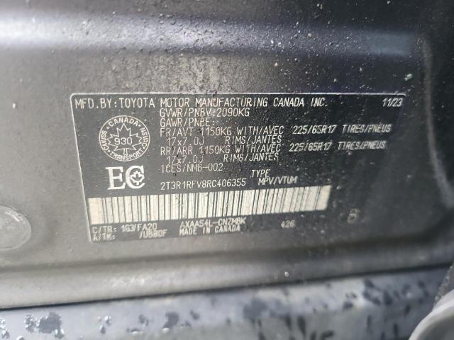 2T3R1RFV8RC406355 - 2024 TOYOTA RAV4 XLE رمادي صورة 13