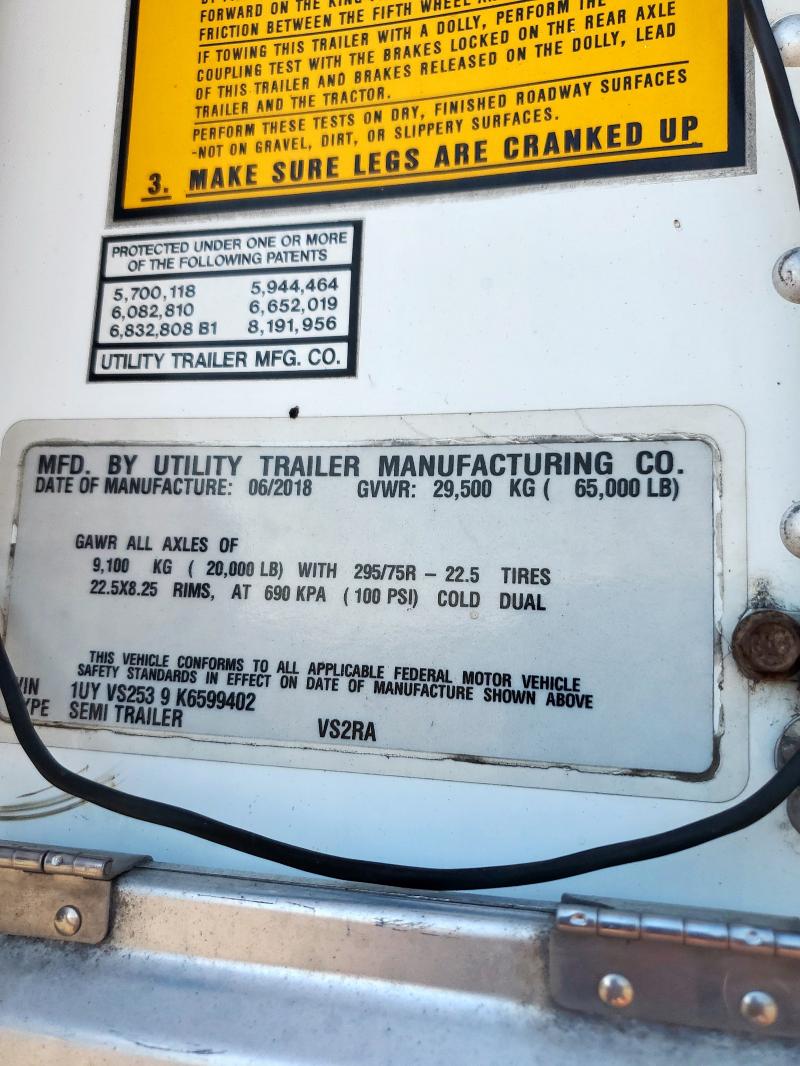 1UYVS2539K6599402 - 2019 UTILITY VS2RA Ağ foto 10