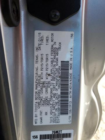 5TFTX4CN8FX056789 - 2015 TOYOTA TACOMA ACCESS CAB SILVER photo 12