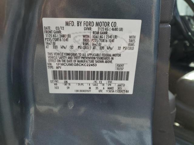 1FMCU9EG5CKC22453 - 2012 FORD ESCAPE LIMITED BLUE photo 13