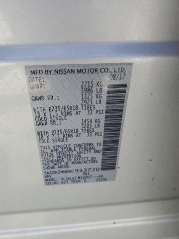 5N1DR2MN8HC913720 - 2017 NISSAN PATHFINDER S SILVER photo 13