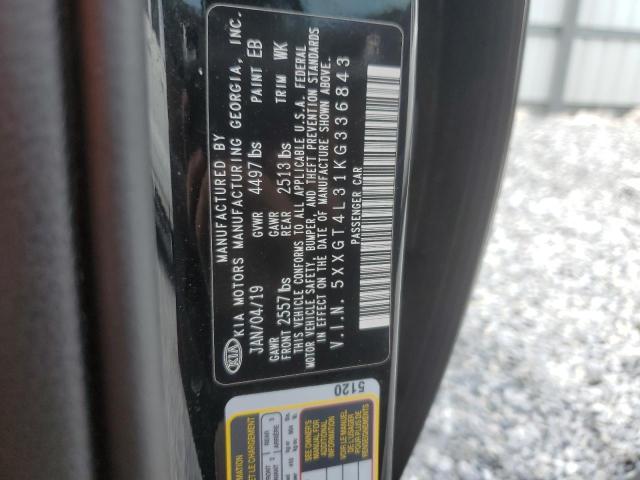 5XXGT4L31KG336843 - 2019 KIA OPTIMA LX 黑色 照片 12