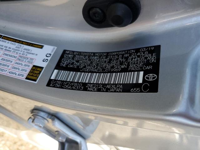 JTDEPRAE2LJ019969 - 2020 TOYOTA COROLLA LE SILVER photo 12