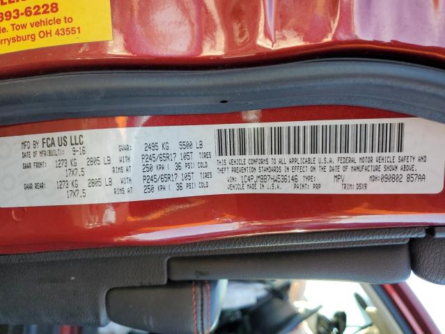 1C4PJMBB7HW536146 - 2017 JEEP CHEROKEE TRAILHAWK RED photo 13