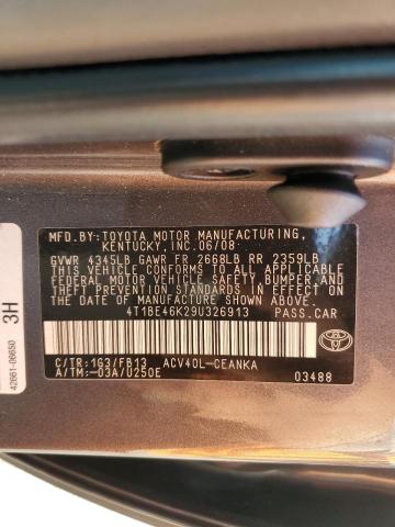 4T1BE46K29U326913 - 2009 TOYOTA CAMRY BASE GRAY photo 12