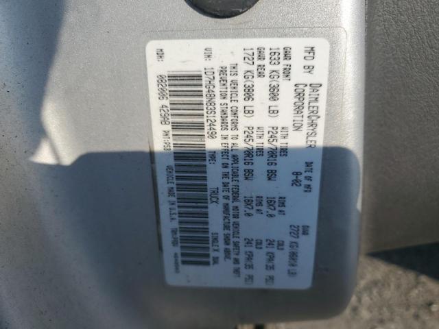 1D7HG48N83S124490 - 2003 DODGE DAKOTA QUAD SLT Srebrny zdjęcie 12