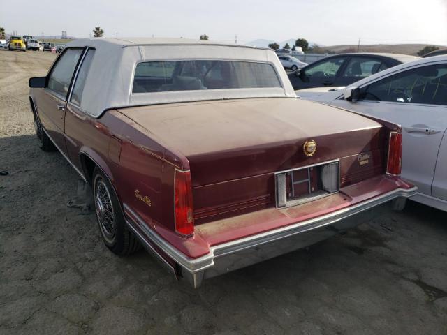 1G6CD1151J4246571 - 1988 CADILLAC DEVILLE BURGUNDY photo 2