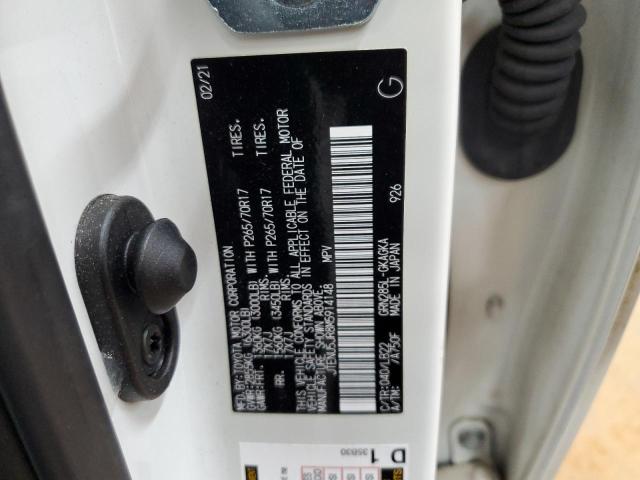 JTENU5JR8M5914148 - 2021 TOYOTA 4RUNNER SR5/SR5 PREMIUM თეთრი ფოტო 13