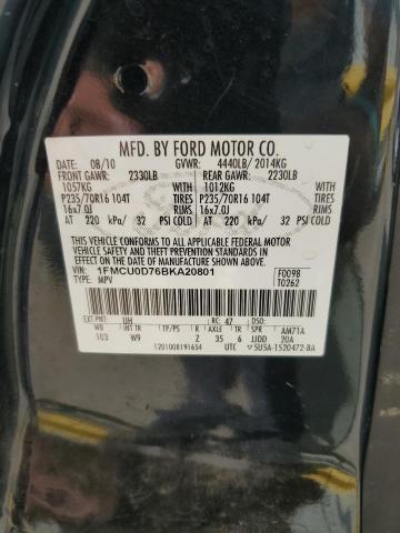 1FMCU0D76BKA20801 - 2011 FORD ESCAPE XLT 黑色 照片 13