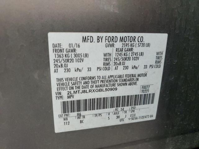 2LMTJ8LRXGBL50909 - 2016 LINCOLN MKX RESERVE 棕色 照片 14